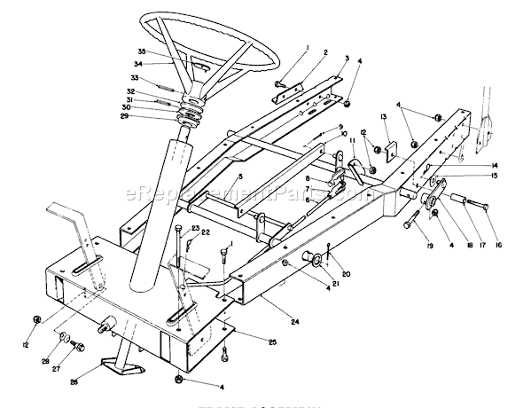 Toro 56127 (9000001-9999999)(1989) Lawn Tractor Frame Assembly Diagram