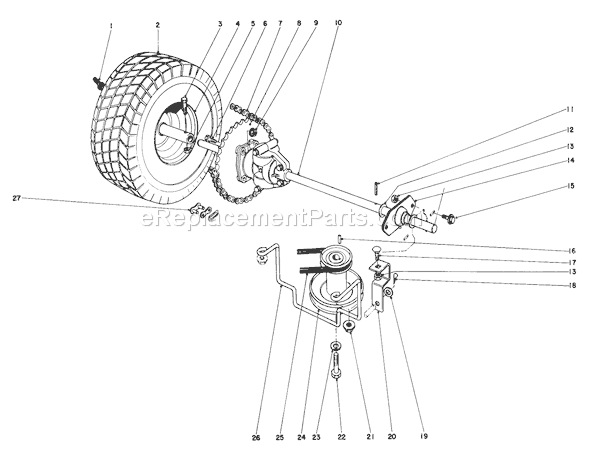 Toro 56150 (2000001-2999999)(1972) Lawn Tractor Rear Axle Assembly Diagram