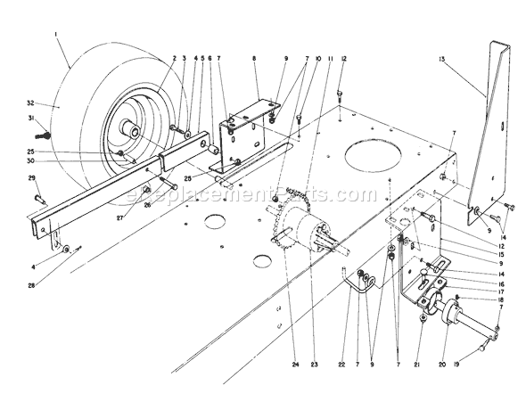 Toro 56150 (6000001-6999999)(1986) Lawn Tractor Rear Axle Assembly Diagram