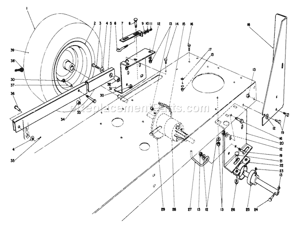 Toro 56170 (7000001-7999999)(1987) Lawn Tractor Rear Axle Assembly Diagram