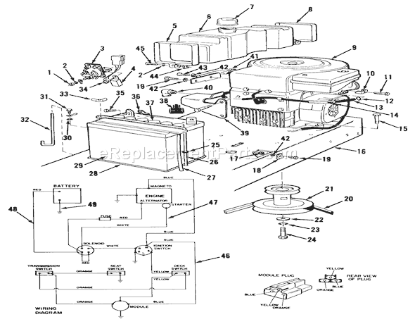 Toro 56175 (0000001-0999999)(1990) Lawn Tractor Engine Assembly Diagram