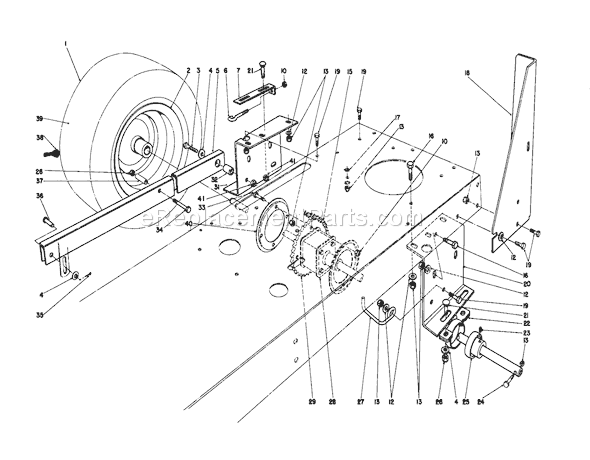 Toro 56195 (1000001-1999999)(1991) Lawn Tractor Rear Axle Assembly Diagram