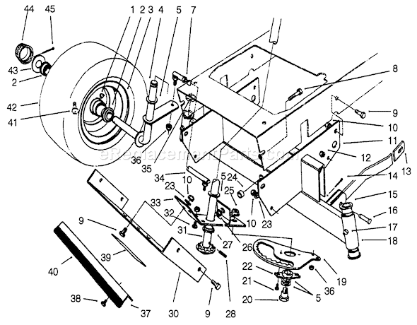 Toro 56195 (2000001-2999999)(1992) Lawn Tractor Front Axle Assembly Diagram