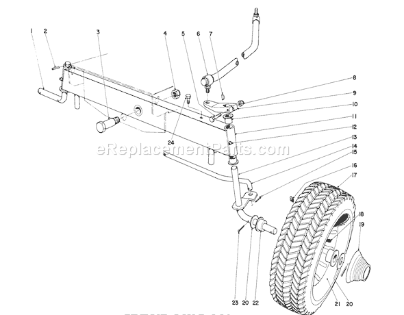 Toro 57003 (2000001-2999999)(1972) Lawn Tractor Front Axle Assembly Diagram