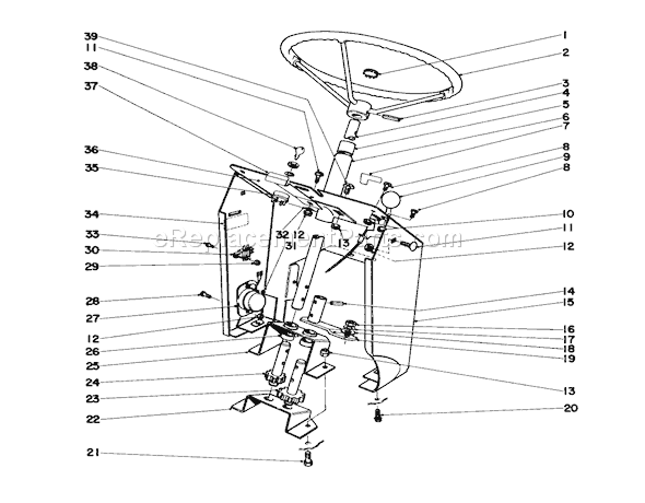 Toro 57017 (2000001-2999999)(1972) Lawn Tractor Steering And Dash Assembly Diagram