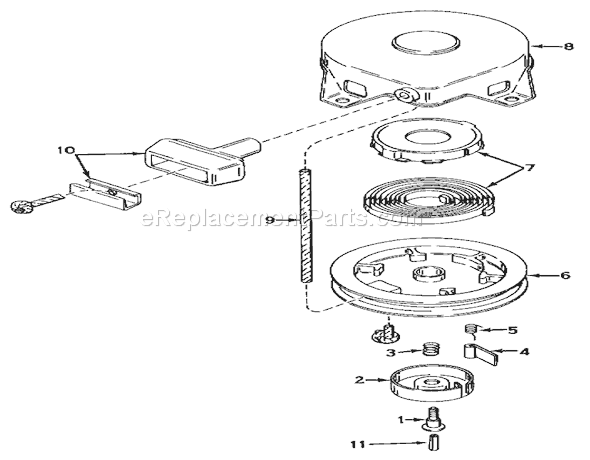 Toro 57111 (1000001-1999999)(1971) Lawn Tractor Model 590420 Rewind Starter Assembly (recoil) Diagram