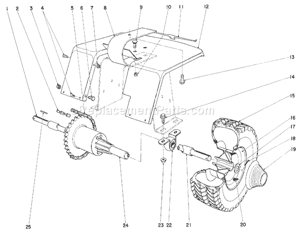 Toro 57111 (1000001-1999999)(1971) Lawn Tractor Rear Axle Assembly Diagram