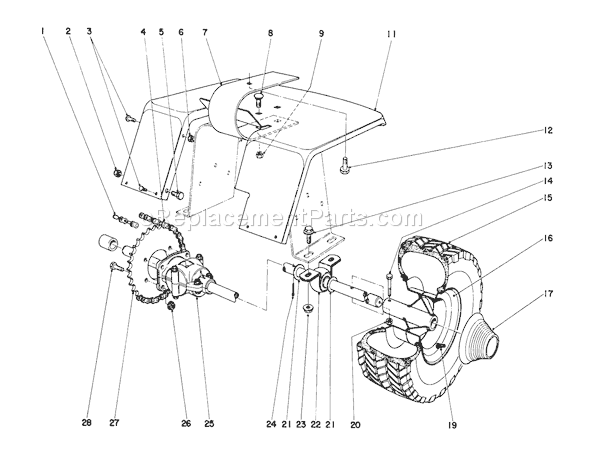 Toro 57131 (3000001-3999999)(1973) Lawn Tractor Rear Axle Assembly Diagram