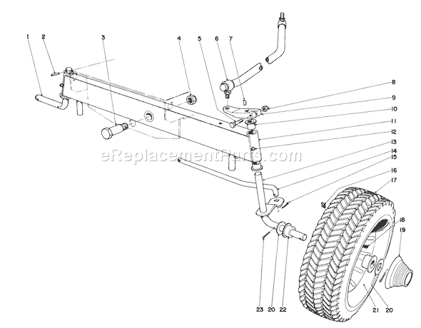 Toro 57131 (3000001-3999999)(1973) Lawn Tractor Front Axle Assembly Diagram