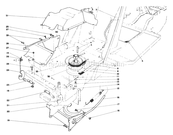 Toro 57300 (1000001-1999999)(1981) Lawn Tractor Clutch & Actuator Assembly Diagram