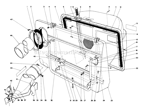 Toro 57300 (1000001-1999999)(1981) Lawn Tractor Easy-Empty Grass Catcher Diagram