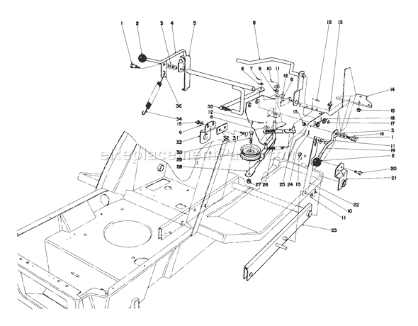 Toro 57300 (5000001-5999999)(1985) Lawn Tractor Shift & Clutch Assembly Diagram