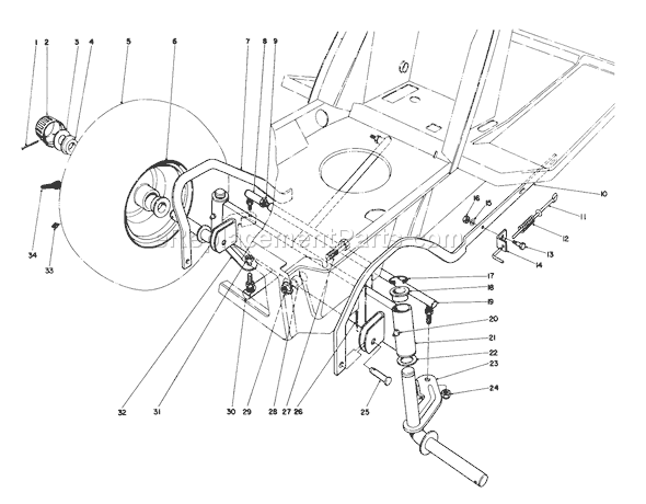 Toro 57354 (6000001-6999999)(1986) Lawn Tractor Front Axle Assembly Diagram