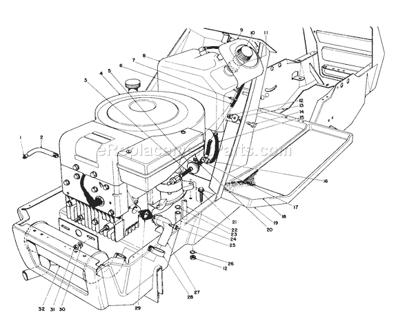 Toro 57357 (4000001-4999999)(1984) Lawn Tractor Engine Assembly Diagram