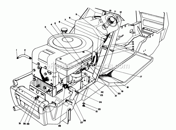 Toro 57358 (7000001-7999999) (1987) 44-in. Side Discharge Mower Engine Assembly Diagram