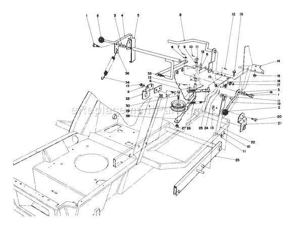Toro 57365 (7000001-7999999)(1987) Lawn Tractor Shift & Clutch Assembly Diagram