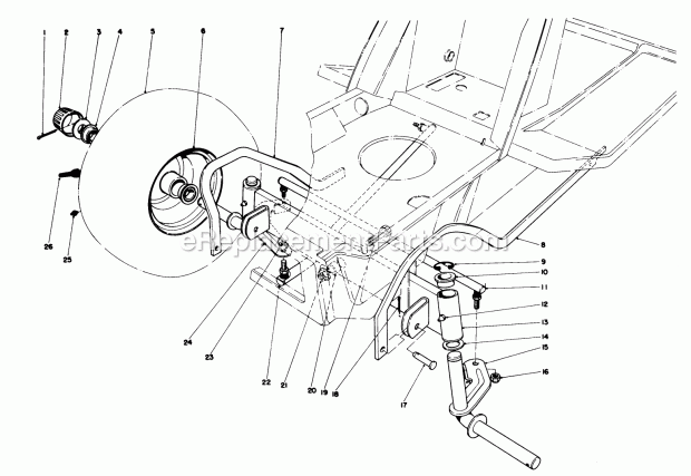 Toro 57385 (0000001-0999999) (1980) 11 Hp Front Engine Rider Front Axle Assembly Diagram