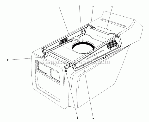 Toro 57385 (0000001-0999999) (1980) 11 Hp Front Engine Rider Hood Duct Assembly Diagram