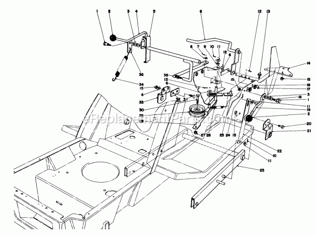 Toro 57385 (0000001-0999999) (1980) 11 Hp Front Engine Rider Shift & Clutch Assembly Diagram