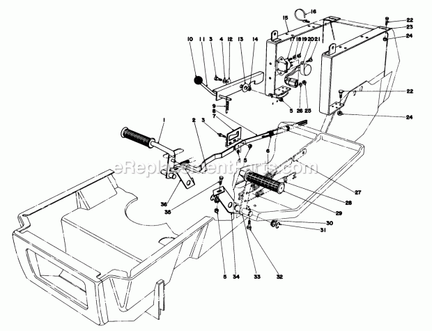 Toro 57385 (0000001-0999999) (1980) 11 Hp Front Engine Rider Brake & Clutch Pedal Assembly Diagram