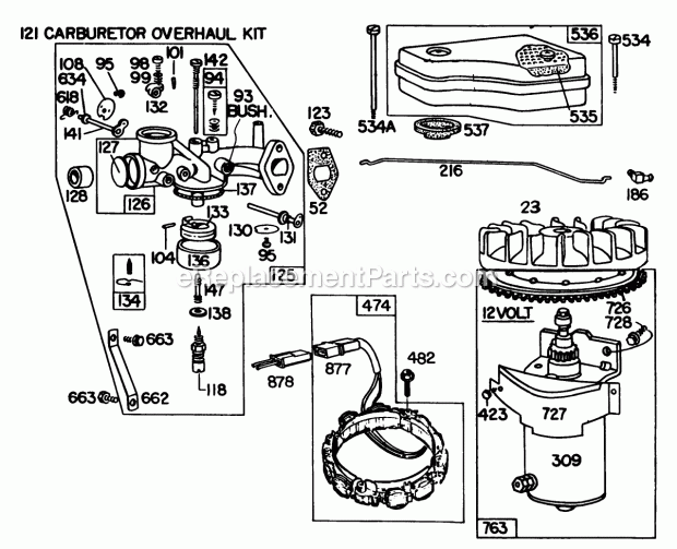 Toro 57385 (0000001-0999999) (1980) 11 Hp Front Engine Rider Briggs & Stratton Model 191707-5641-01 (Model 57380) Diagram