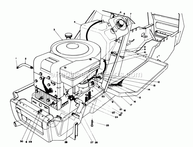Toro 57385 (1000001-1999999) (1981) 11 Hp Front Engine Rider Engine Assembly Diagram