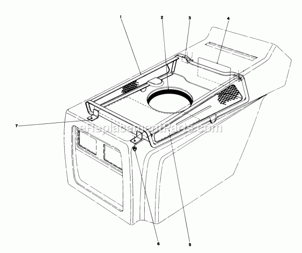 Toro 57385 (1000001-1999999) (1981) 11 Hp Front Engine Rider Hood Duct Assembly Diagram