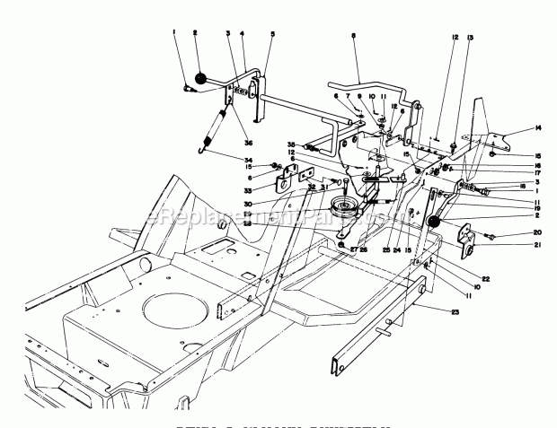Toro 57385 (1000001-1999999) (1981) 11 Hp Front Engine Rider Shift & Clutch Assembly Diagram