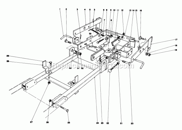 Toro 57385 (1000001-1999999) (1981) 11 Hp Front Engine Rider 36-in. Snowthrower Attachment Model No. 59136 Diagram