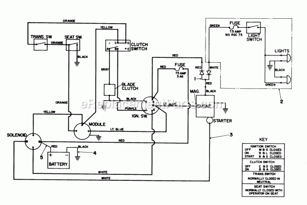 Toro 57410 (8000001-8999999) (1988) 12 Hp Electric Start Lawn Tractor Electrical Diagram Diagram