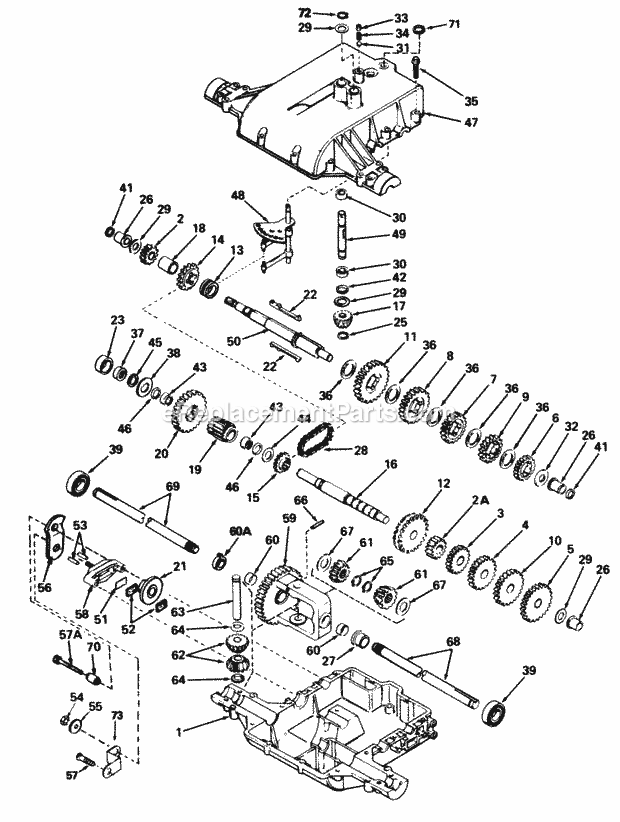 Toro 57410 (8000001-8999999) (1988) 12 Hp Electric Start Lawn Tractor Peerless Transaxle Model No. 801f Diagram