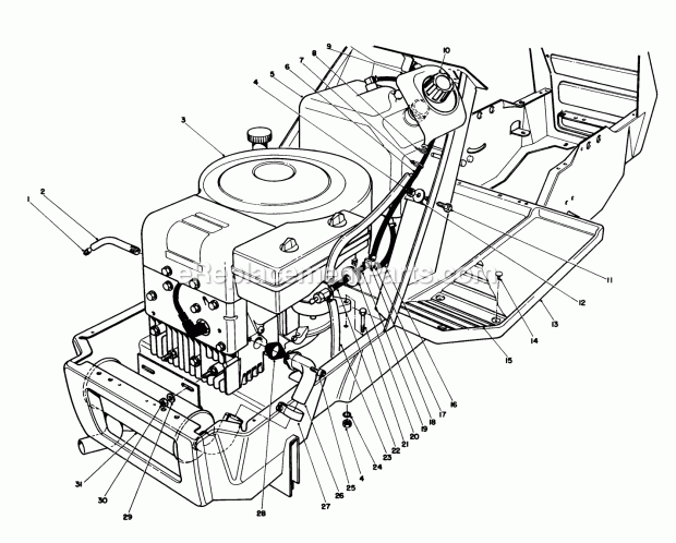 Toro 57430 (8000001-8999999) (1988) 12-44 Pro Lawn Tractor Engine Assembly Diagram