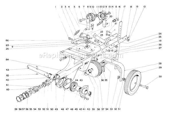 Toro 58210 (2000001-2999999)(1972) Tiller Chassis Assembly Diagram