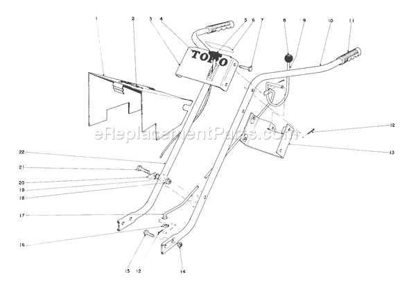 Toro 58210 (2000001-2999999)(1972) Tiller Handle Assembly Diagram