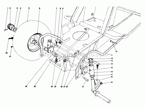 Toro 59147 (7000001-7999999) (1987) 38-in. Side Discharge Mower, For Model 59365 Tractor Front Axle Assembly Diagram