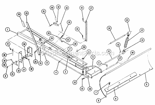 Toro 6-1111 (1968) 42-in. Dozer Blade Dozer Blade Model 6-2111 (Formerly Bd-4267) Diagram