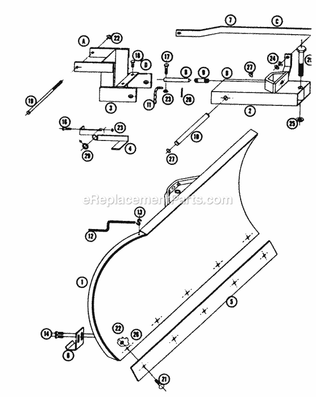 Toro 6-1111 (1968) 42-in. Dozer Blade Parts List for Bd-4261 Diagram