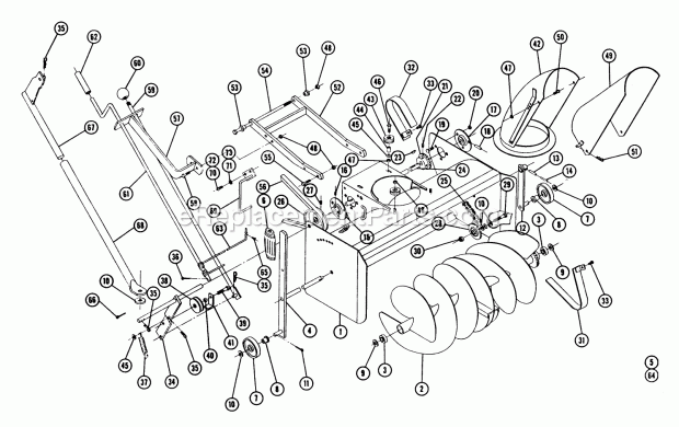 Toro 6-1121 (1968) 54-in. Snow/dozer Blade Snow Thrower St-324 Diagram