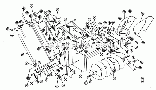 Toro 6-1121 (1968) 54-in. Snow/dozer Blade Snow Thrower St-374 Diagram