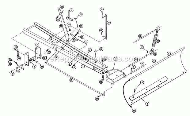 Toro 6-1121 (1968) 54-in. Snow/dozer Blade Dozer Blade Bd-4264 Diagram