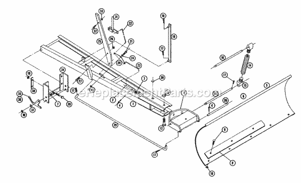 Toro 6-1121 (1968) 54-in. Snow/dozer Blade Dozer Blade Bd-4264-A Diagram