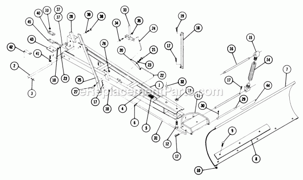 Toro 6-1211 (1968) 37-in. Snowthrower Parts List for Dozer Blade Model 6-4111 Diagram