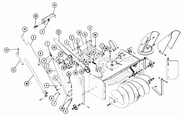 Toro 6-3111 (1968) 39-in. Dozer Blade Parts List for Snow Thrower-Completing Package Model 6-9121 Diagram