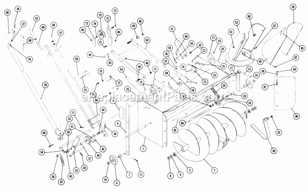 Toro 6-3211 (1968) 32-in. Snowthrower Parts List for Snow Throw Model 6-3211 (Formerly Str-324) Diagram