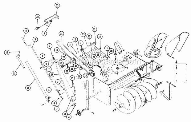 Toro 6-4111 (1968) 42-in. Dozer Blade Parts List for Snow Thrower-Completing Package Model 6-9121 Diagram