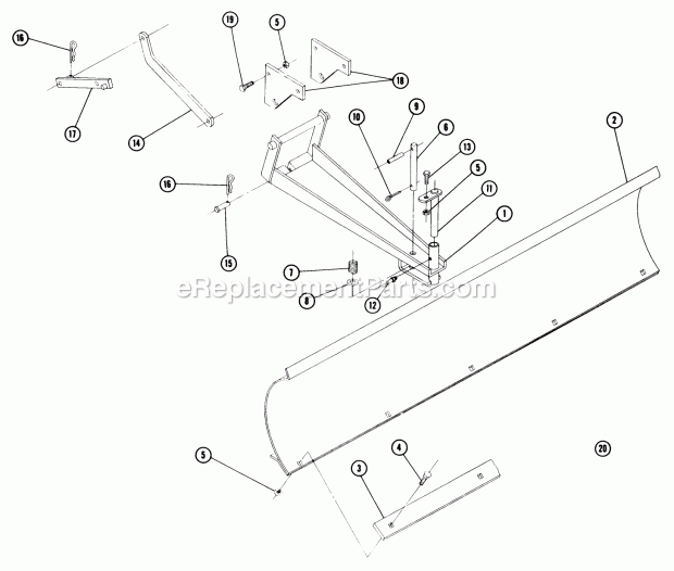 Toro 6-9121 (1969) 37-in. Snowthrower Completing Package Parts List for Dozer Blade Model 6-3111 (Formerly Bdr-385) Diagram