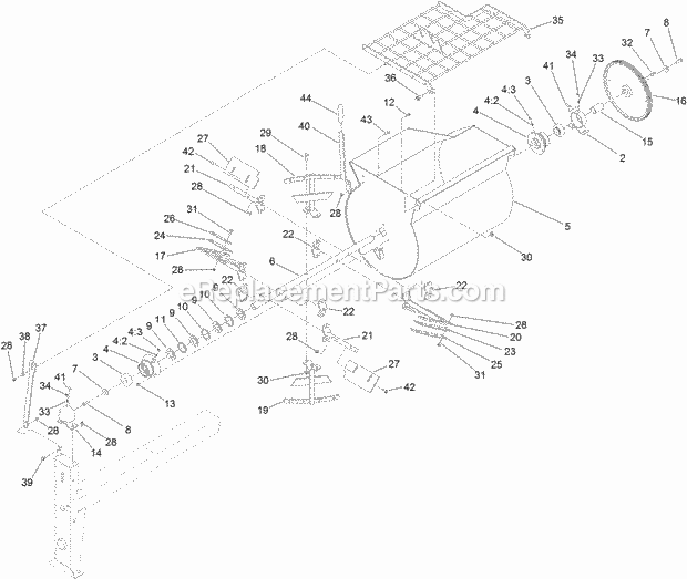 Toro 60219C (316000001-316999999) Mmx-850e-s Mortar Mixer, 2016 Drum, Paddle and Bearing Assembly Diagram