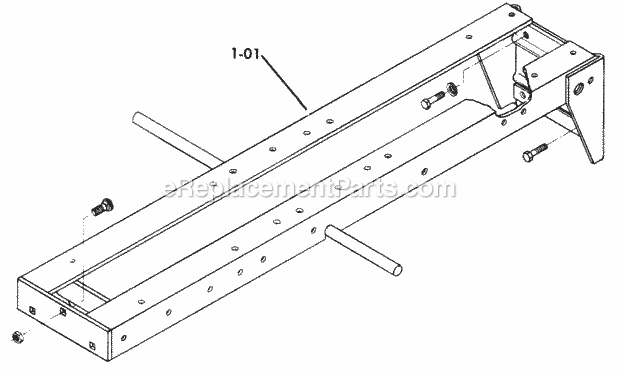 Toro 61-10K804 (1976) B-100 8-speed Tractor Frame Assembly Diagram