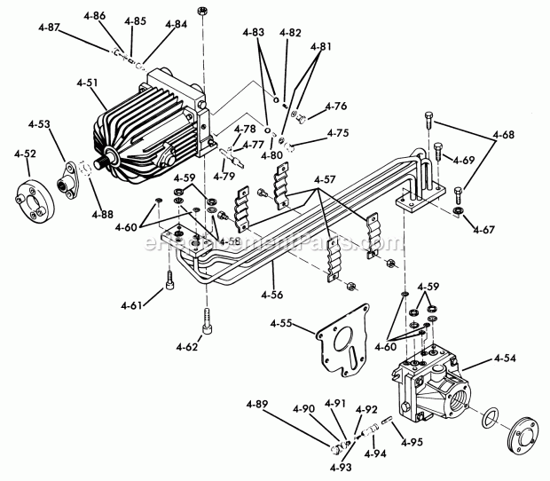 Toro 61-16OS01 (1976) D-160 Automatic Tractor Hydrostatic Transmission Diagram