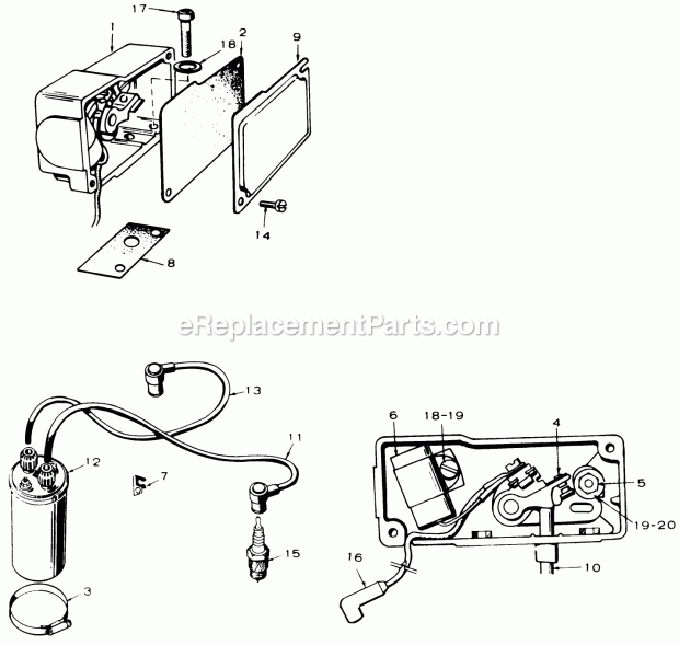 Toro 61-16OS01 (1976) D-160 Automatic Tractor Ignition Group-16 Hp Onan Engine Diagram